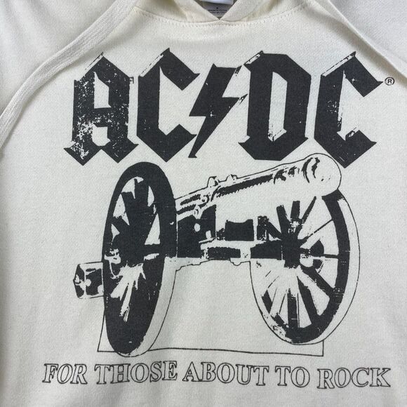 AC/DC "For Those About To Rock" Hoodie, Off White, Size S - Picture 5 of 13